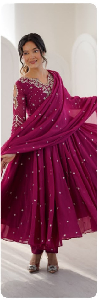 EMBROIDERY WORK GOWN WITH DUPATTA SET