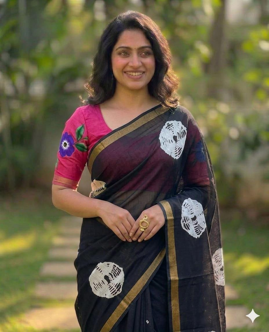 Cotton printed saree