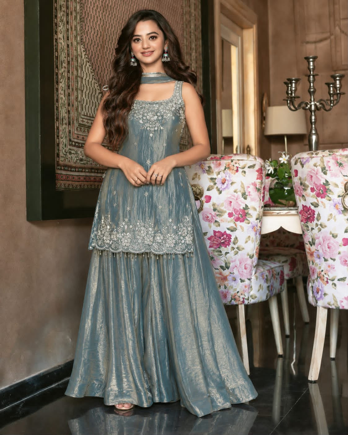 Fancy kurti and plazo set