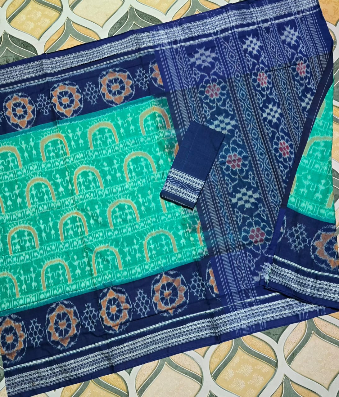 Sambalpuri cotton saree with blouse