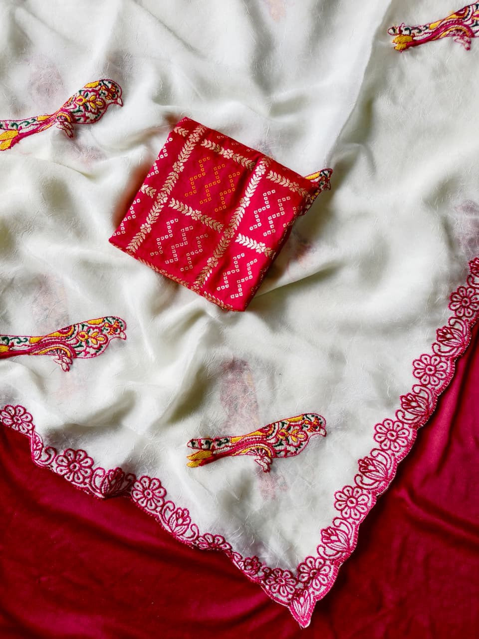 Embroidery saree
