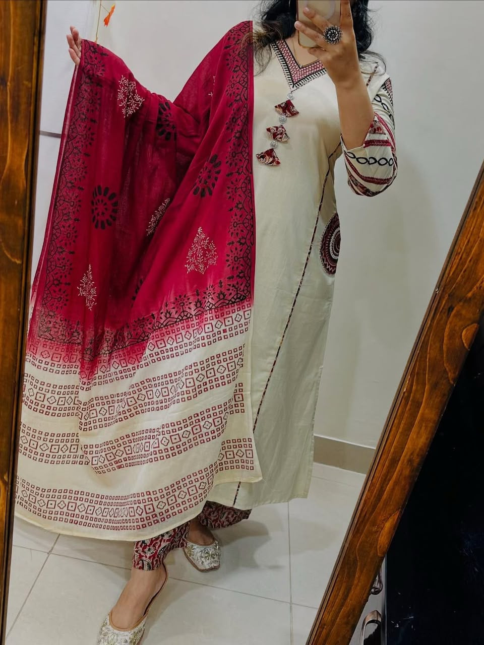 Cotton kurti with pant set