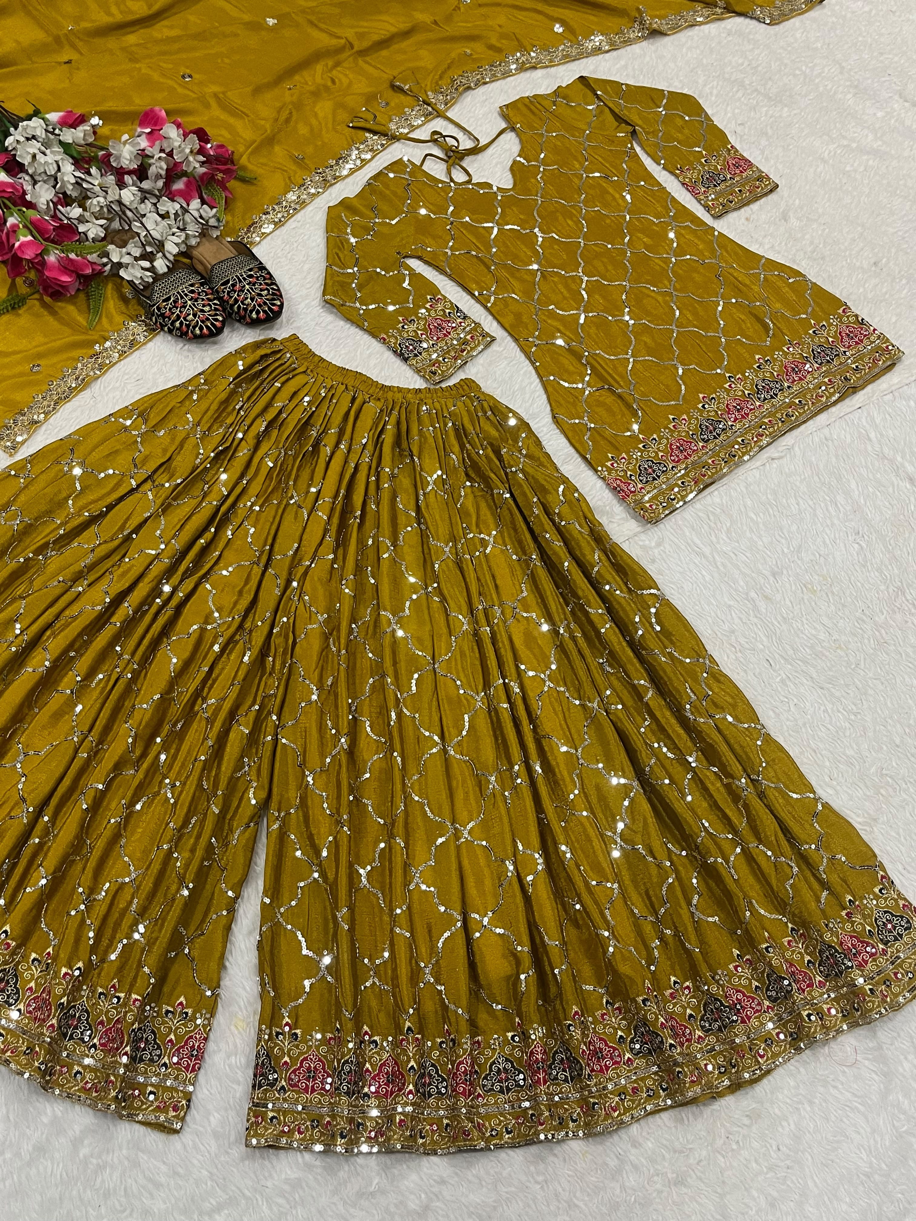 TOP, SHARARA AND DUPATTA