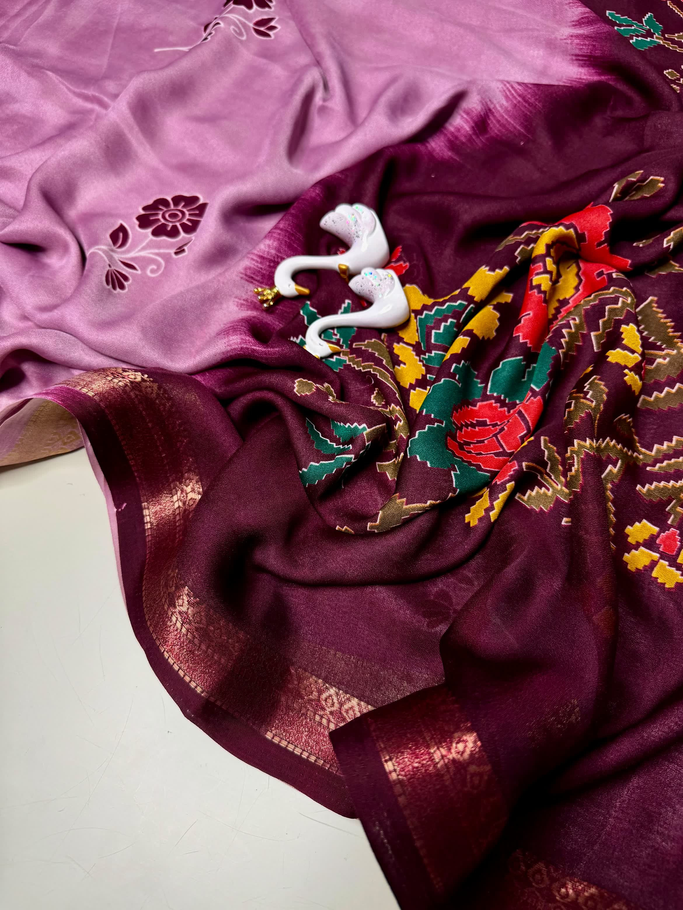 Soft Georgette Heavy marsh mellow self design Saree