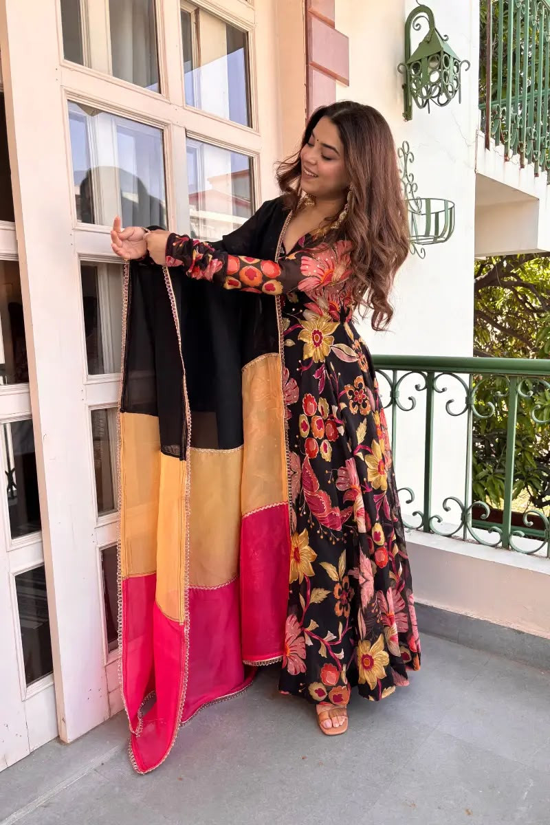 ANARKALI, PANT WITH DUPATTA SET