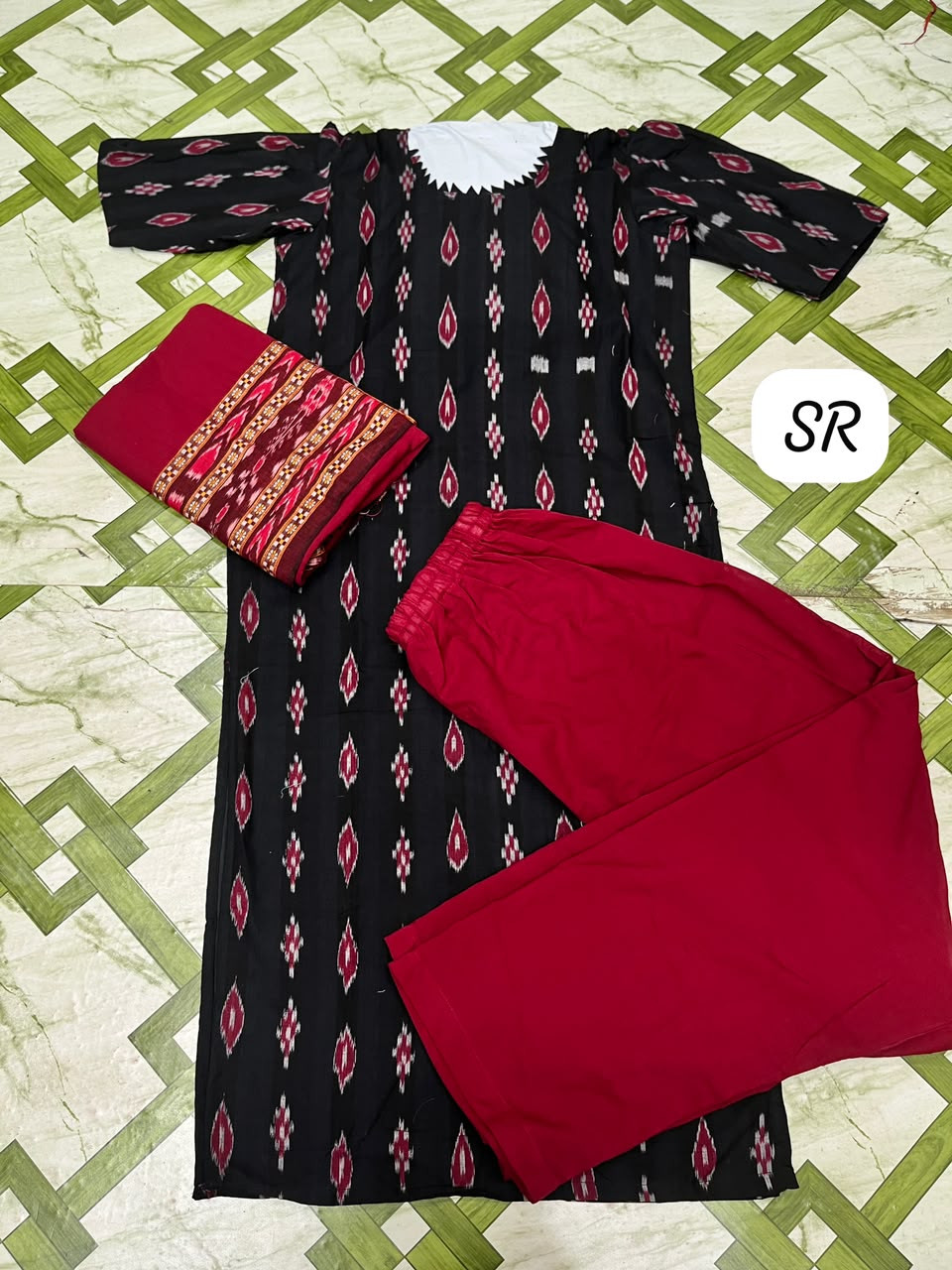 sambalpuri cotton stitched dress set