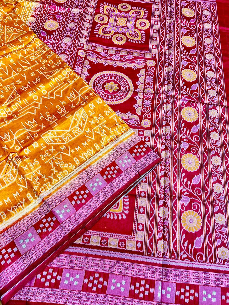 Soft silk saree with contrast blouse piece