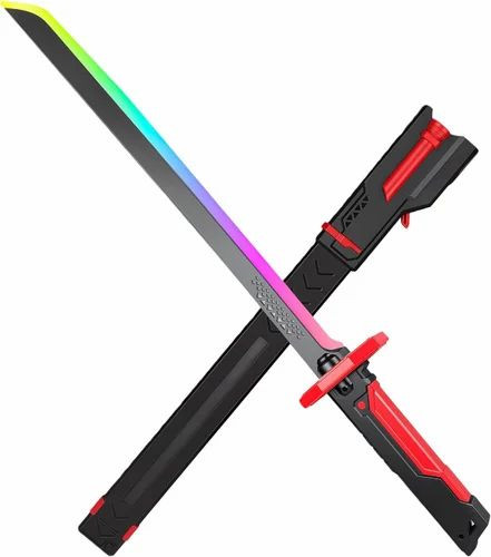 Lightsaber spark sword with mist,31.5" 8 colour changing light up cyberpunk swords toy