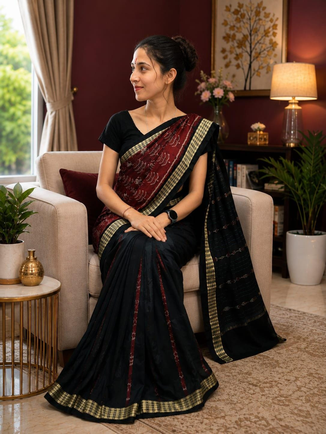 HANDLOOM COTTON SILK IKAT SAREE