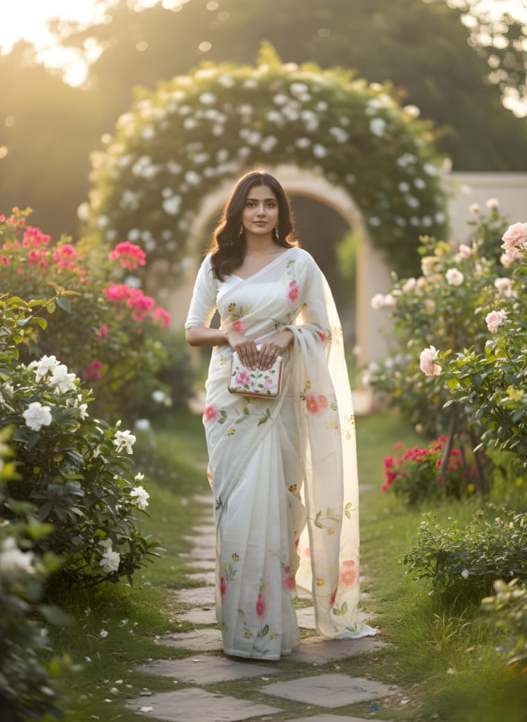 PURE CANDY CRUSH WITH BANGLORI SILK BLOUSE