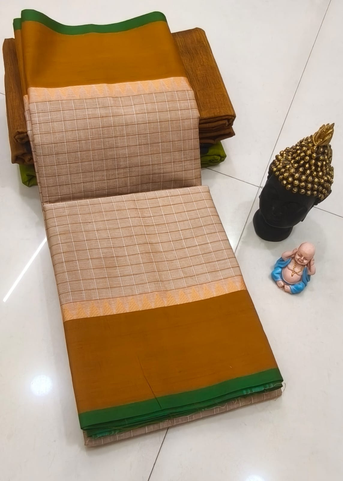 Checked putta cotton saree