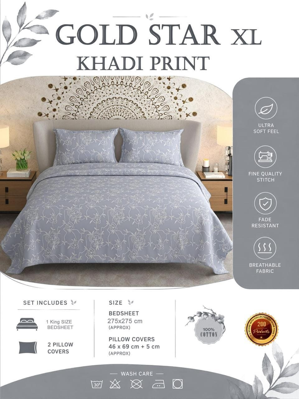 khadi print Bedsheet