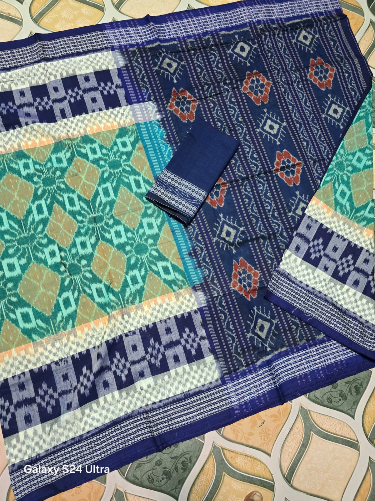Sambalpuri cotton saree with blouse