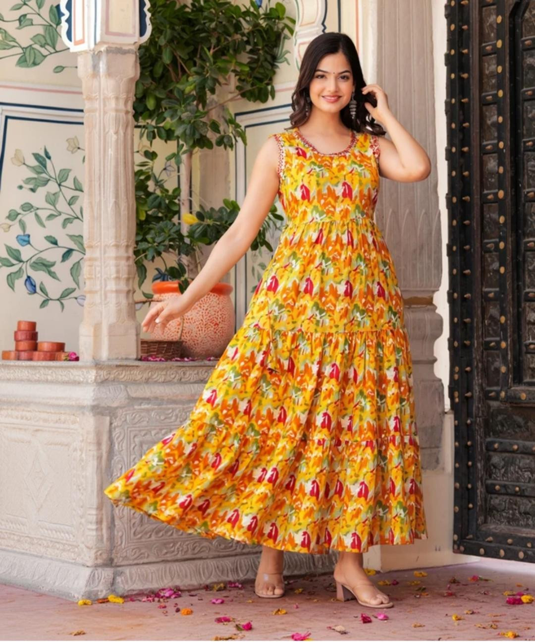 WOMEN'S FLORAL PRINT MAXI DRESS