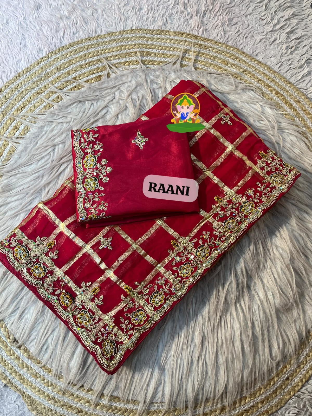 Viscose Georgette checks saree