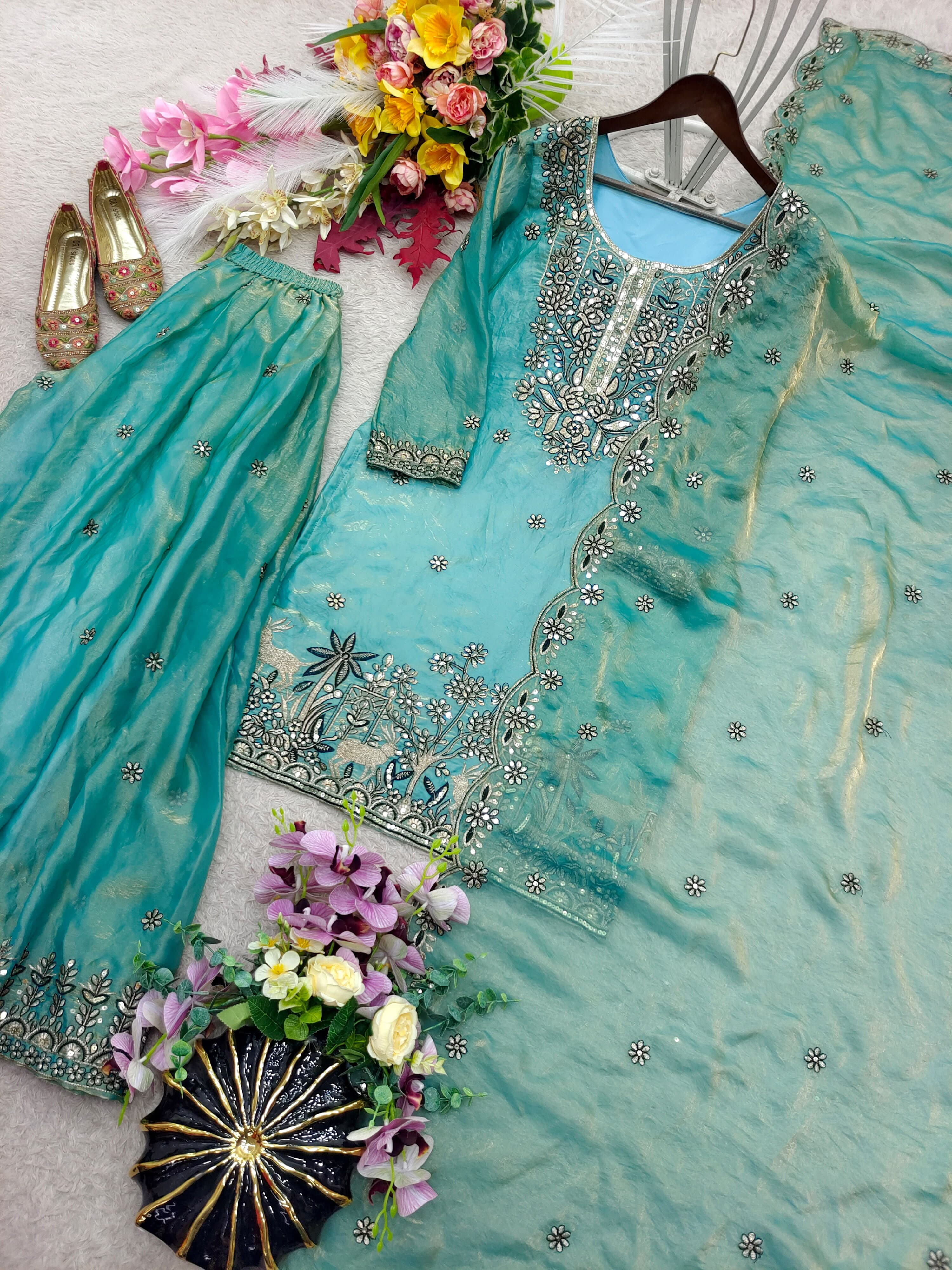 TOP, SHARARA AND DUPATTA SET