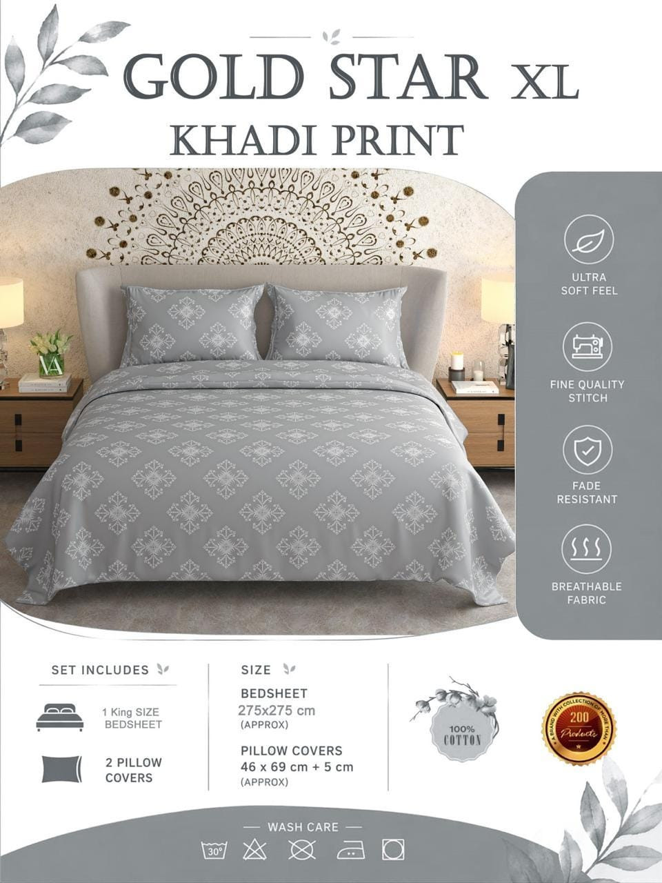 khadi print Bedsheet