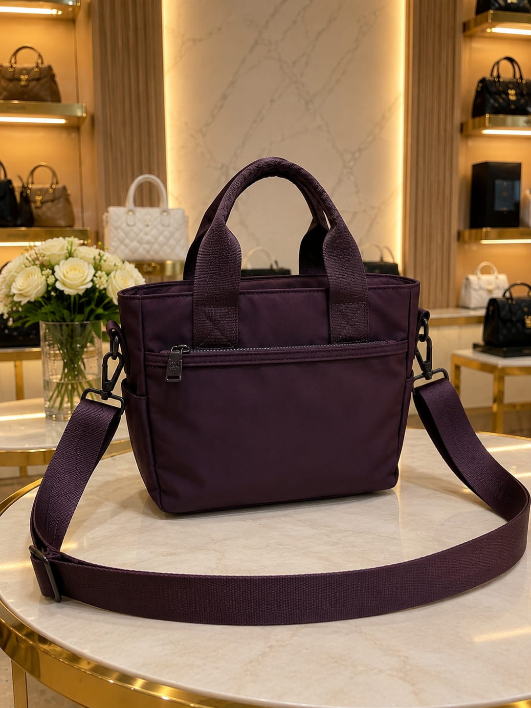 Waterproof Satin SLING BAG with Broad Belt