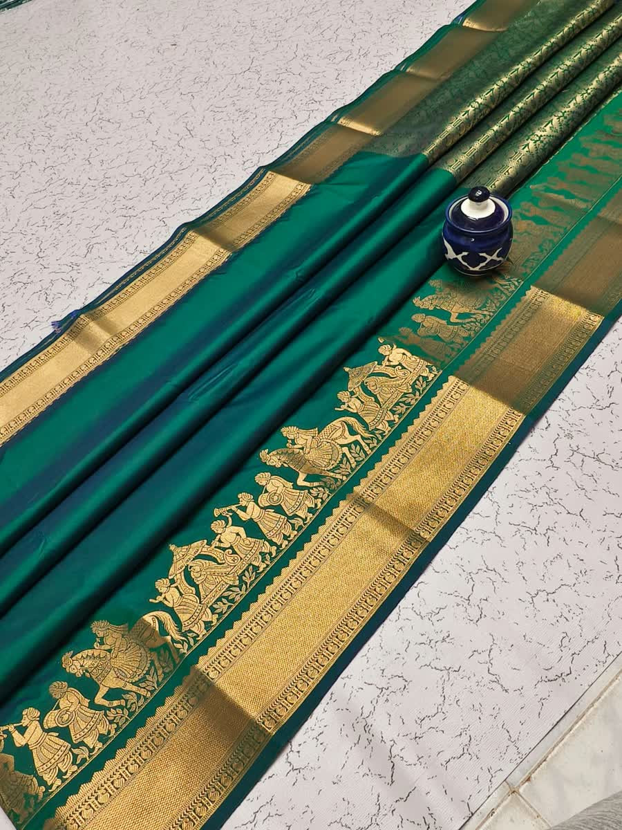 Soft silk saree with Silver zari woven detailing