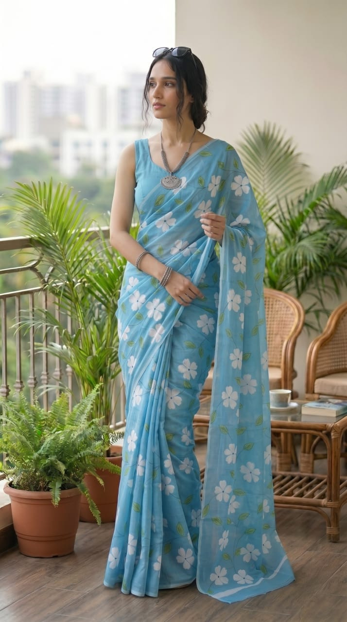 PRINTED MULMUL COTTON  SARE