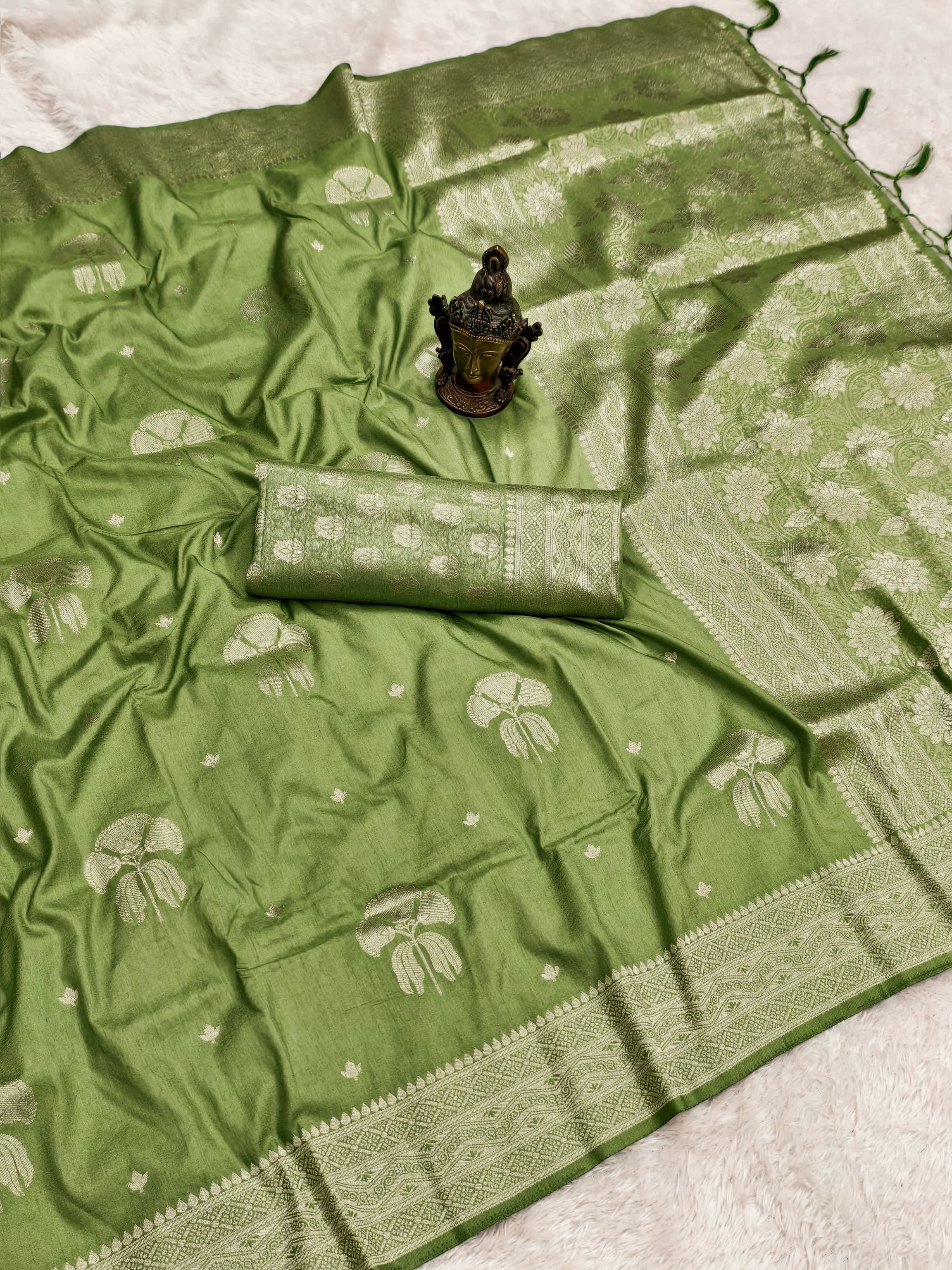 Pure Banarasi soft silk with Brocade weaving work blouse piece.