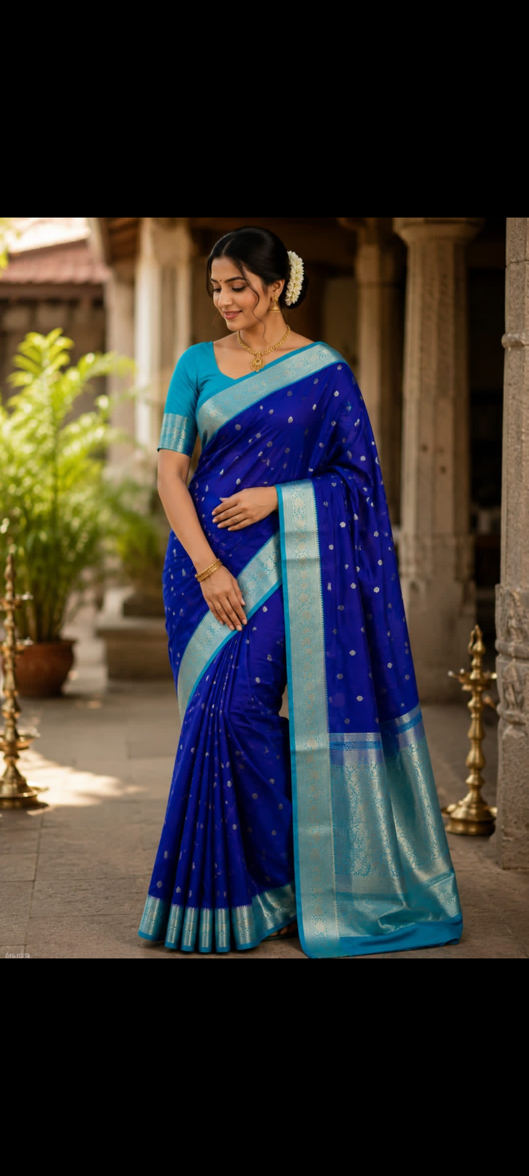 Semi Silk Worm cotton Water Zari Buti Sarees