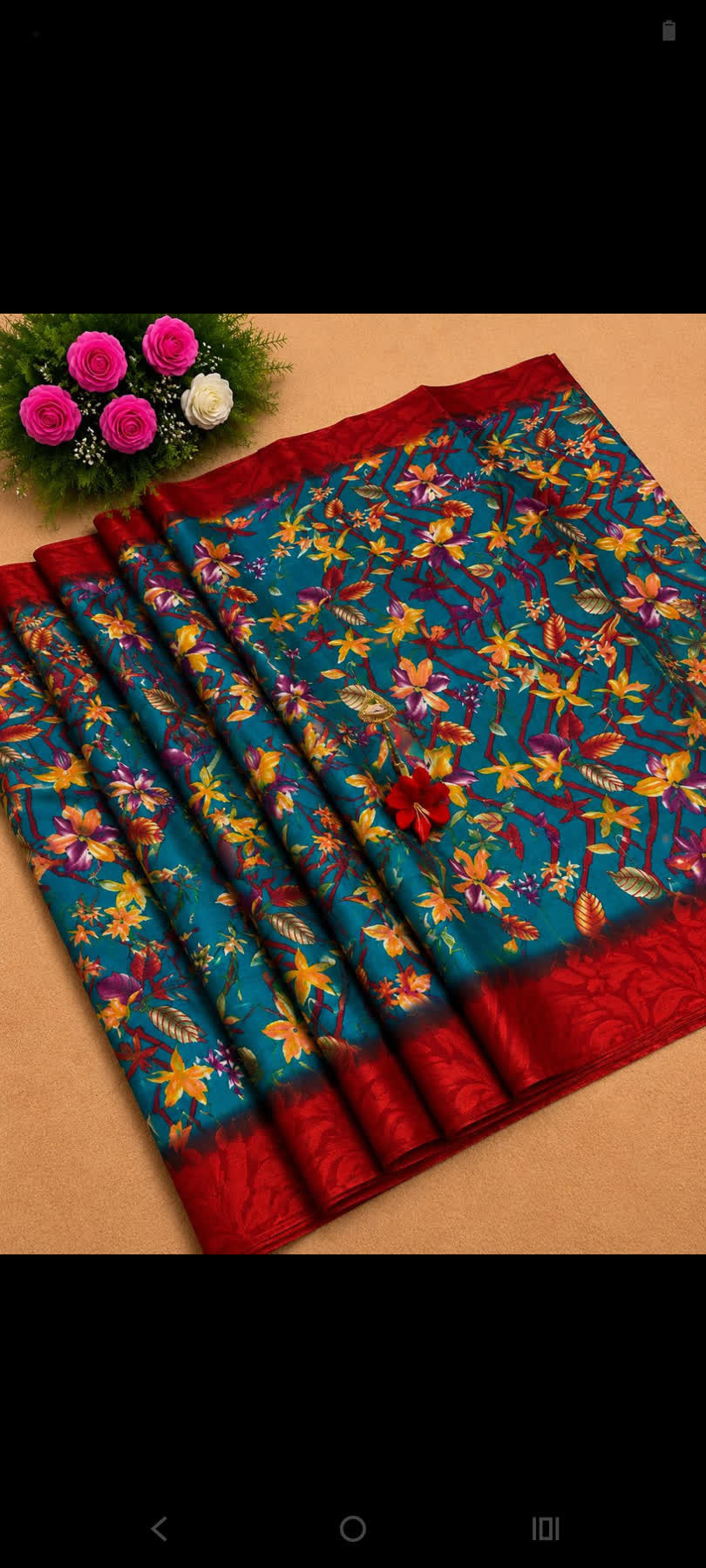 Multicolour printed small floral motifs saree