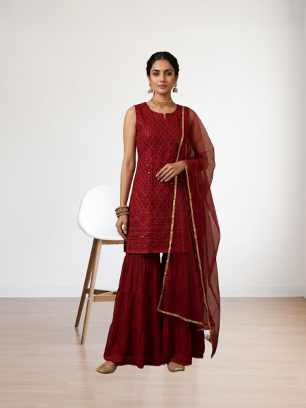 3 piece Sharara Suit