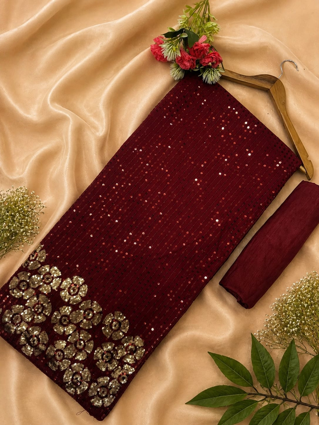 Bollywood  Blockbuster Sequins Work Georgette saree