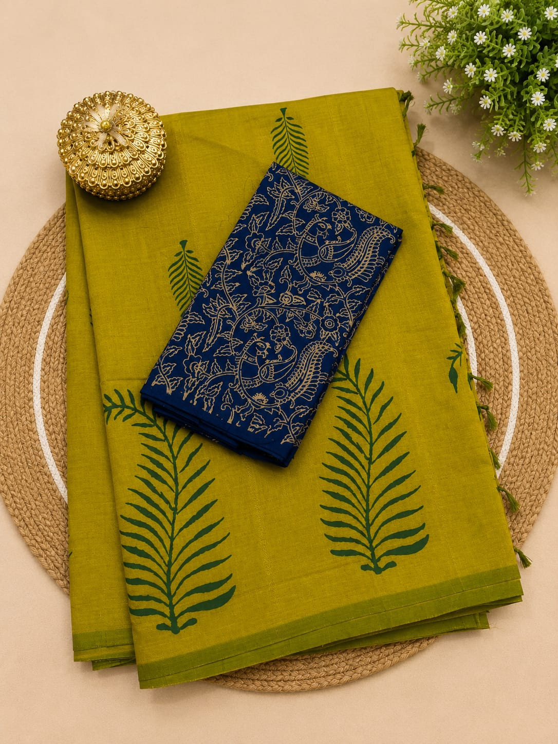 South cotton mix printed saree
