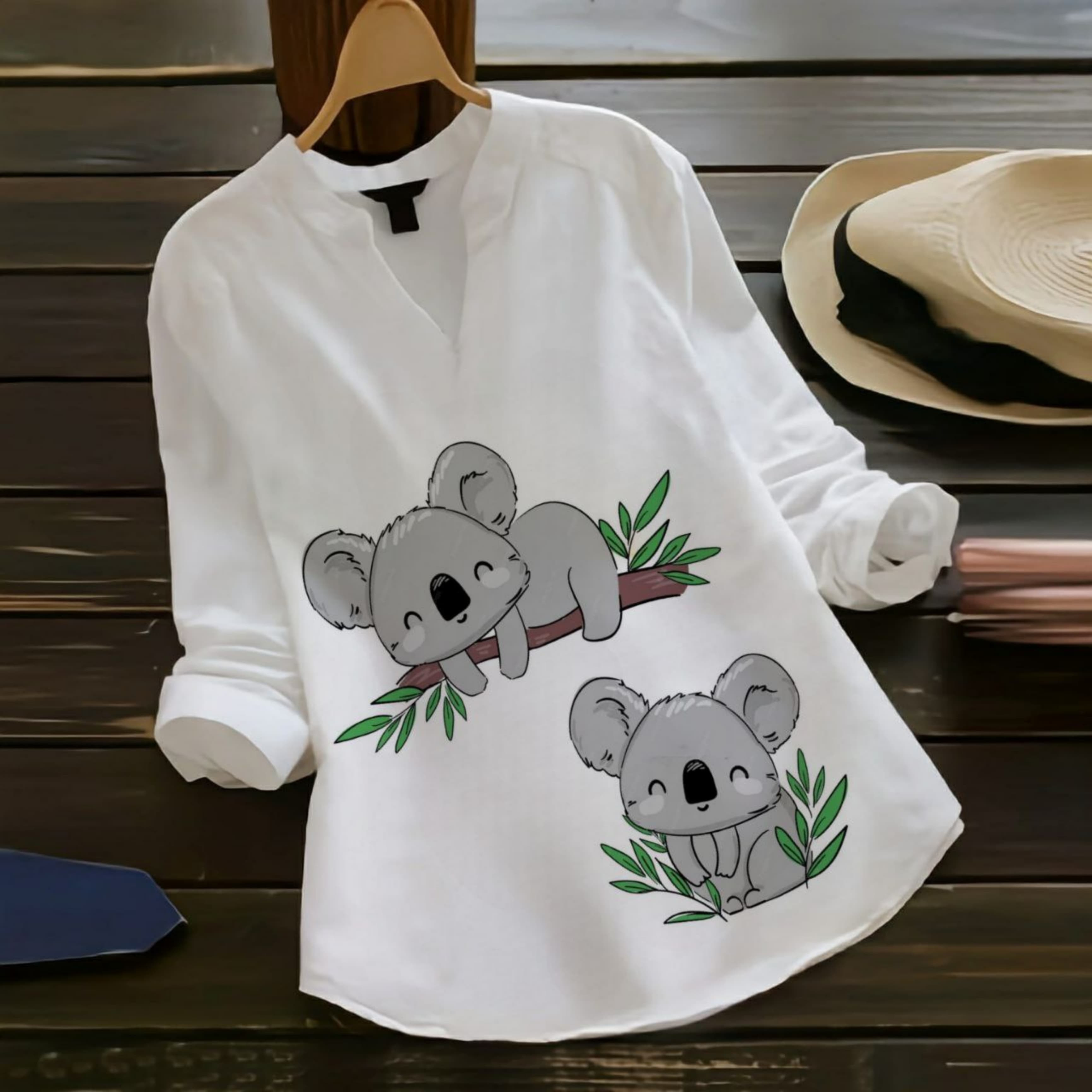 Printed V- neck tunic