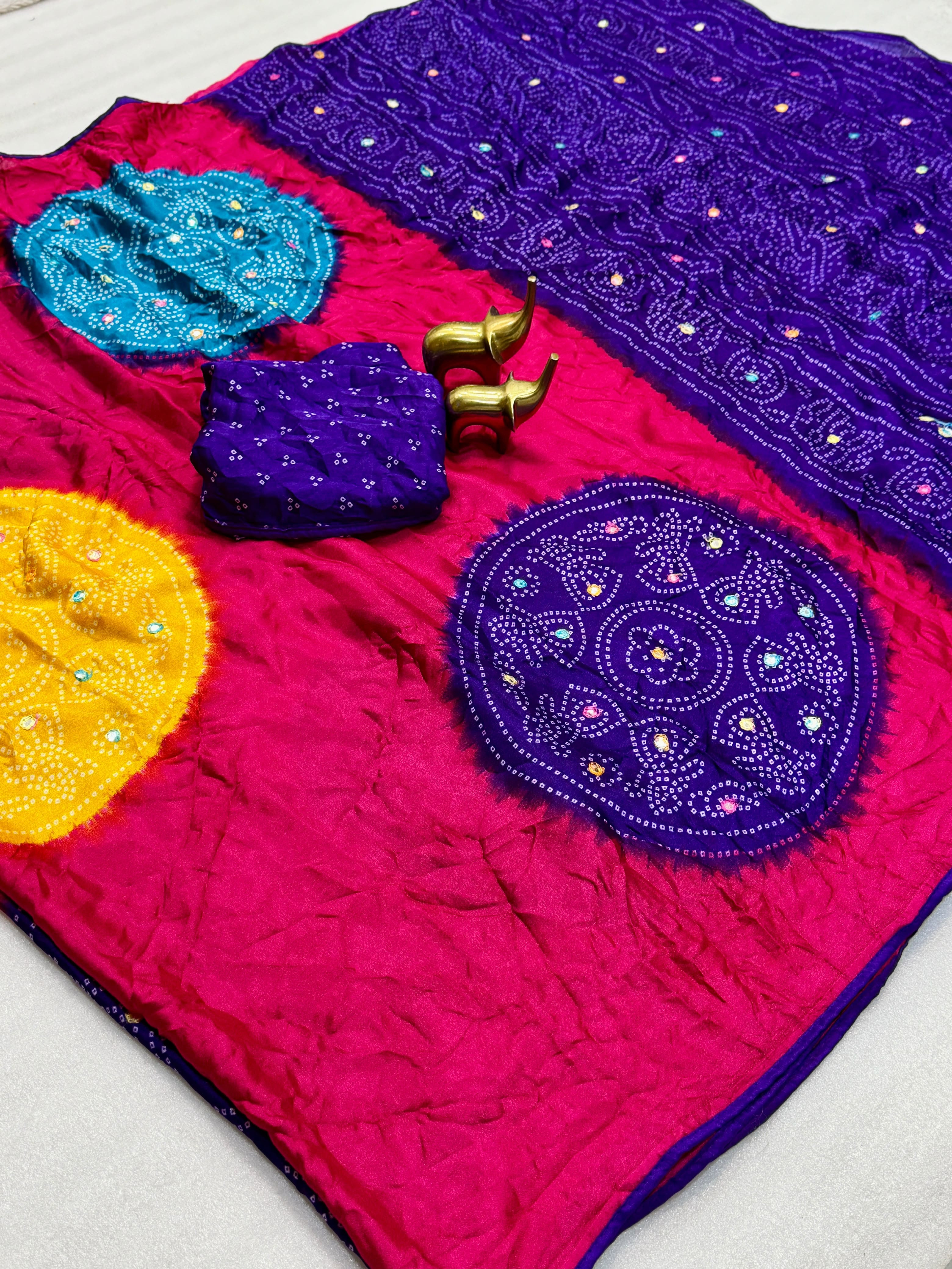 Bandhani cotton saree