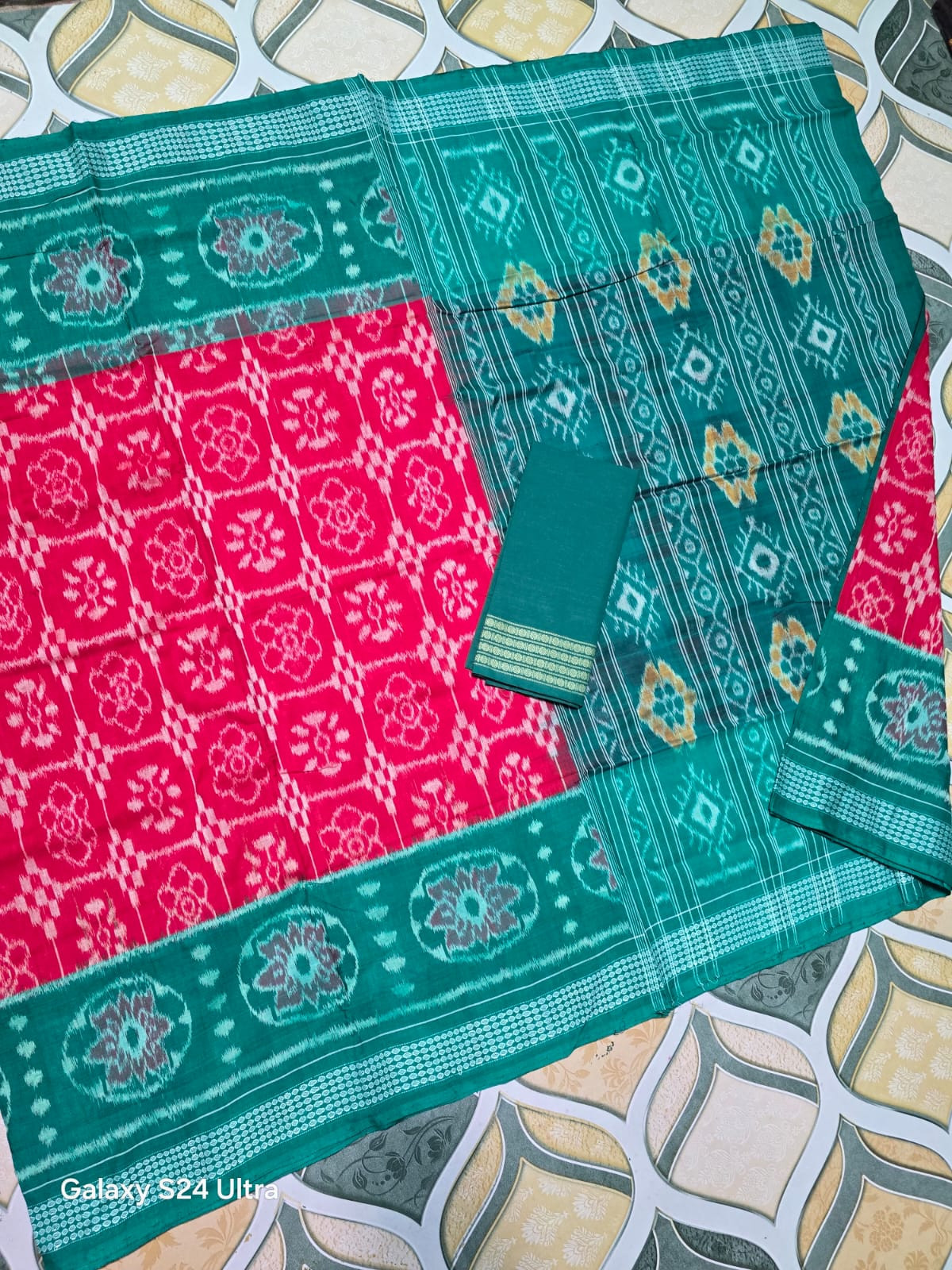Sambalpuri cotton saree with blouse