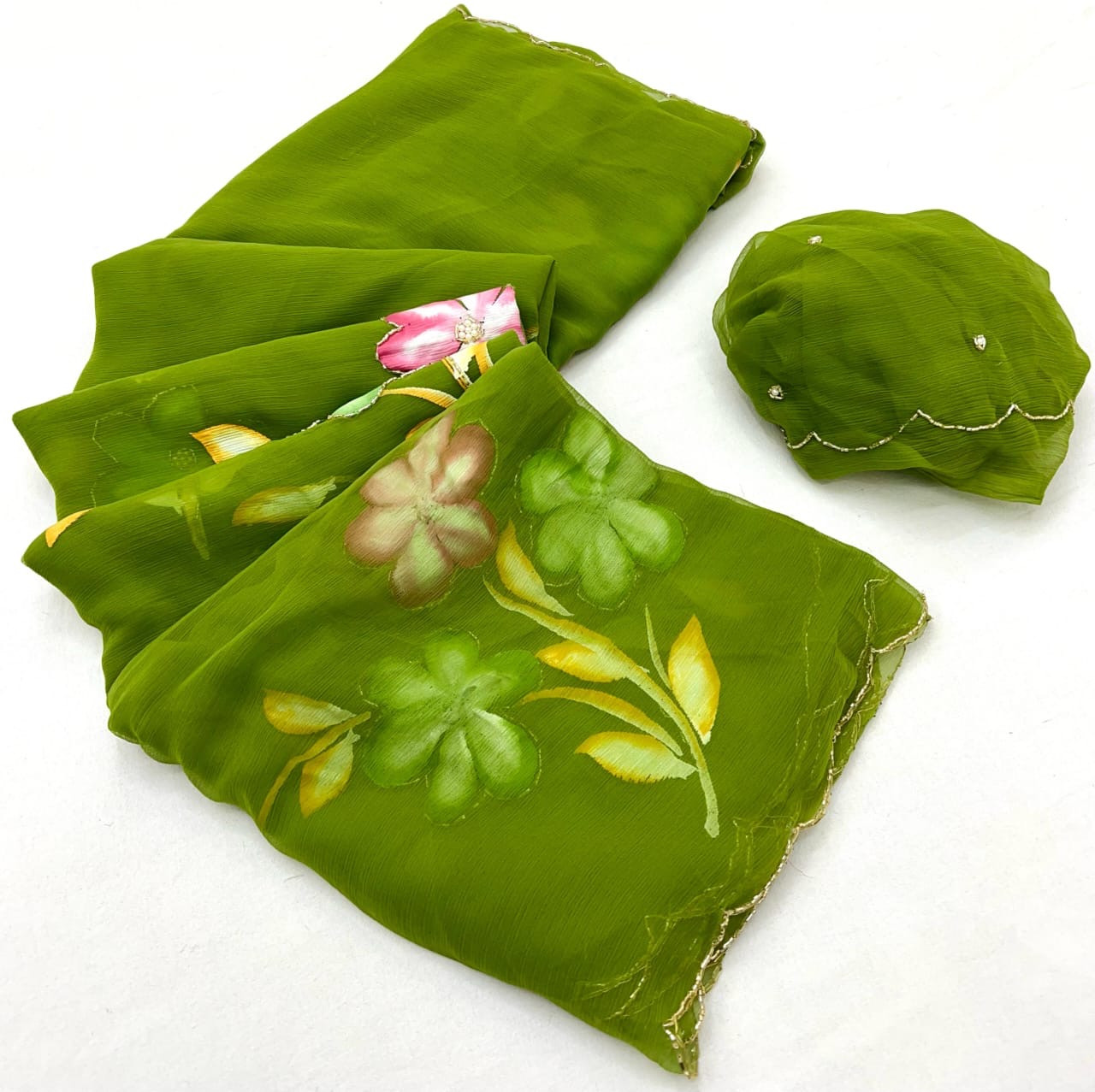 Pure Chiffon handwork saree