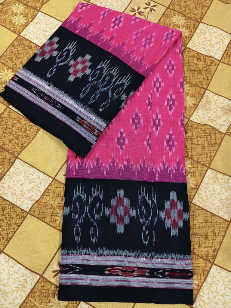 Traditional Ikat Weave Cotton Sambalpuri Saree by Laxmipada