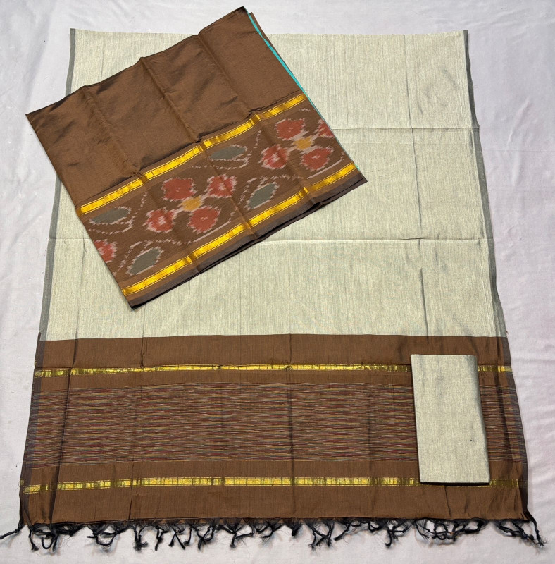 Pure Ikkat silk mix dress materials