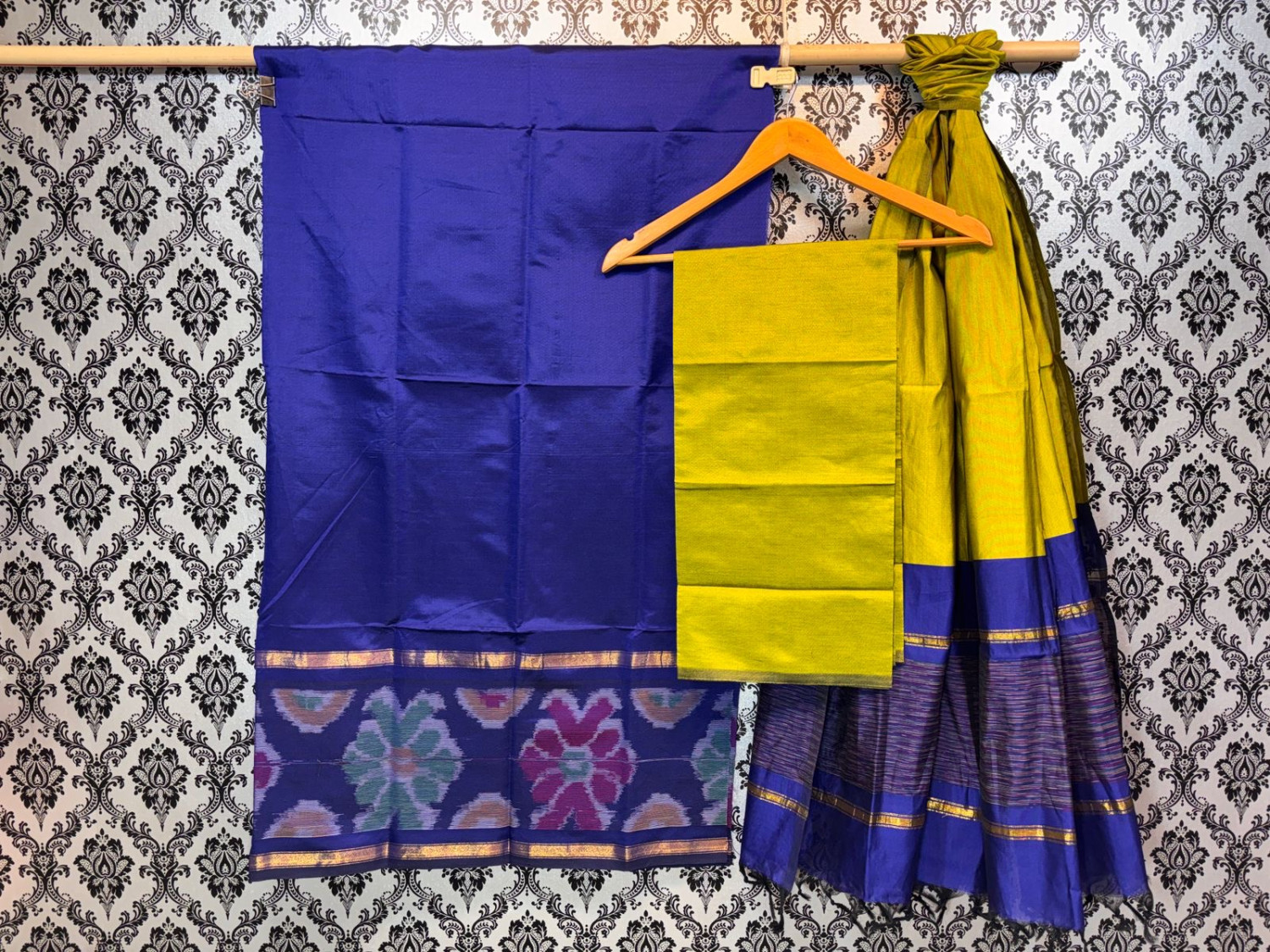 Pure Ikkat silk mix dress materials