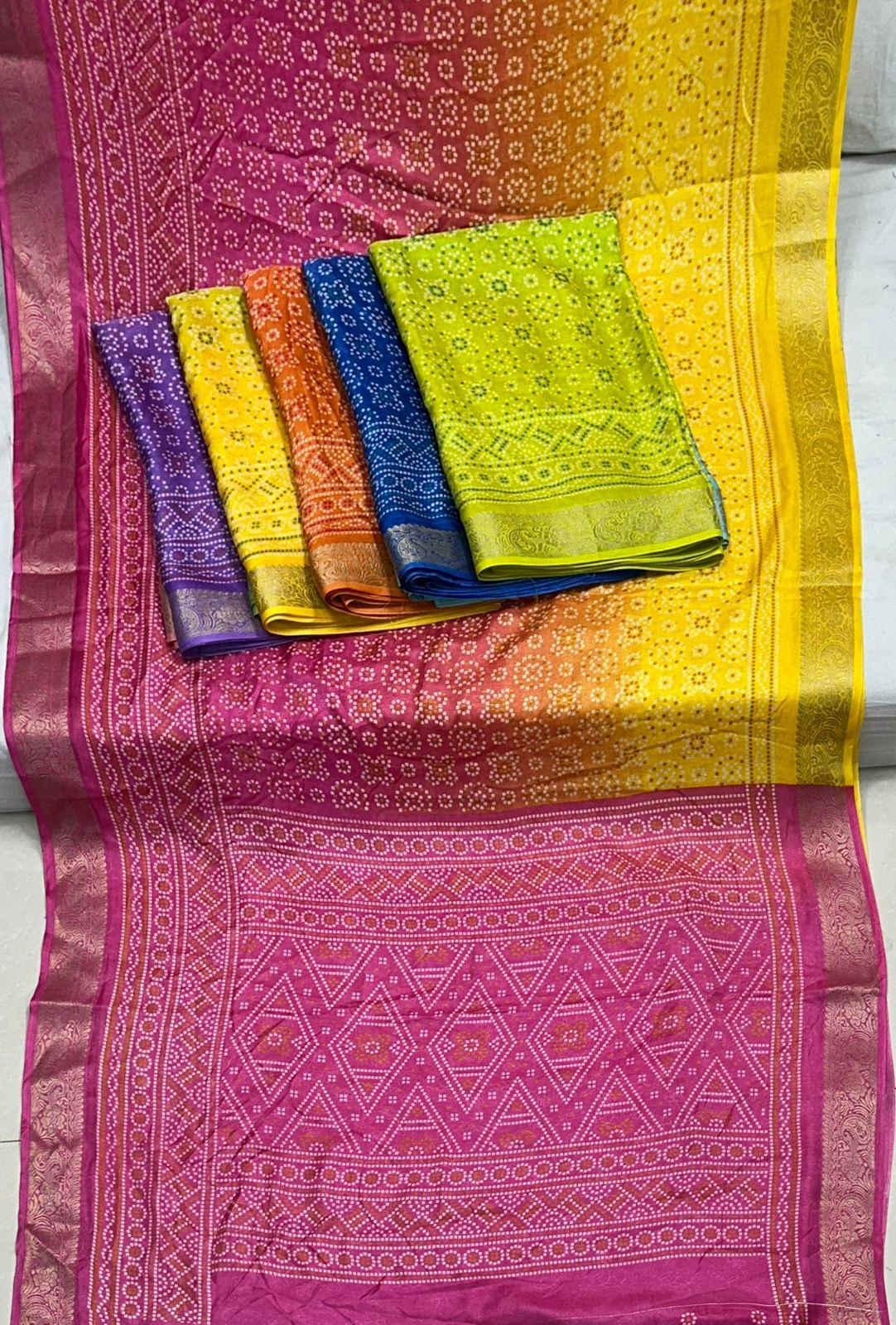 SOFT GEORGETTE HEAVY MARSHMELLOW  SELF DESIGN SAREE