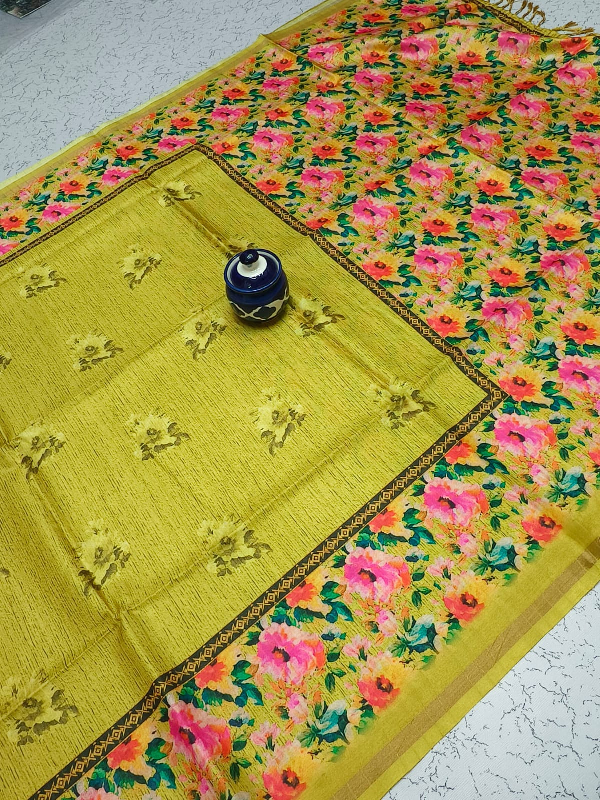 Silkworms cotton saree