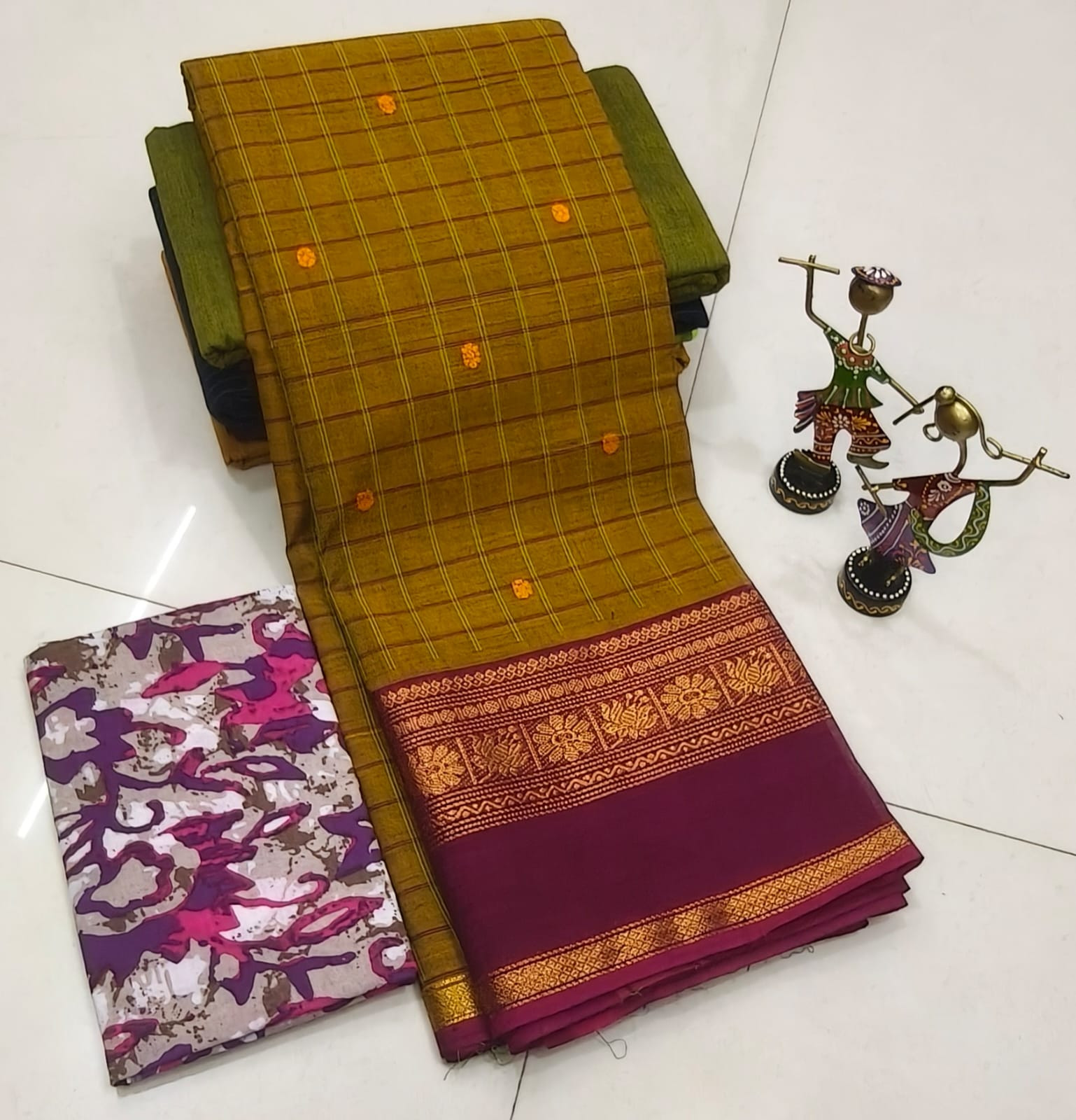 Checked putta saree