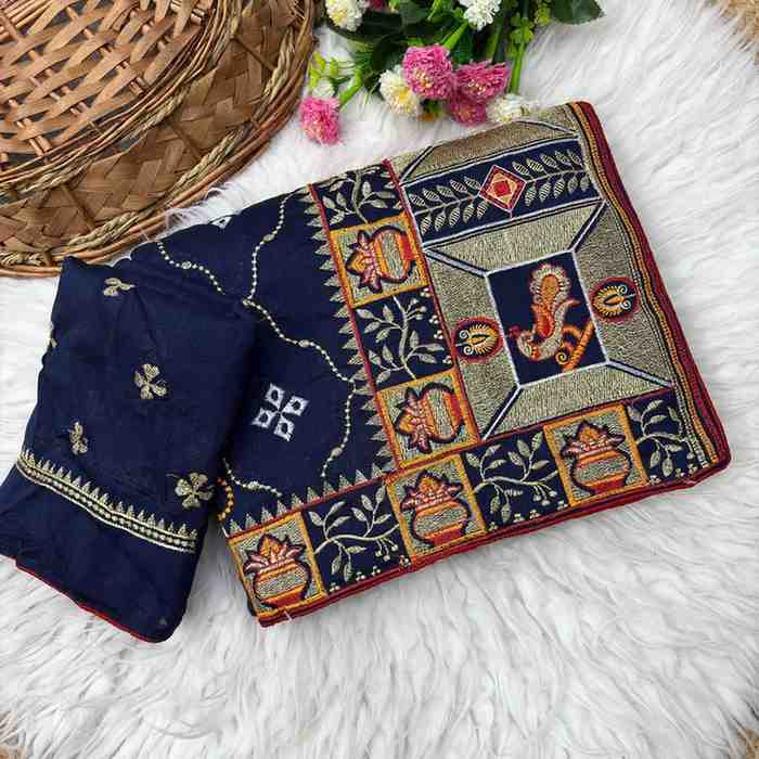 Ethnic Handwork Border Saree