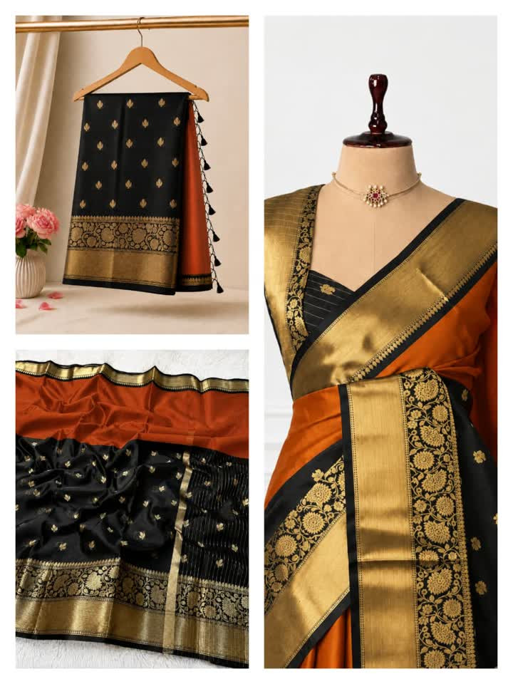 Banarasi Half & Half Semi Banarasi Tissue Silk Saree