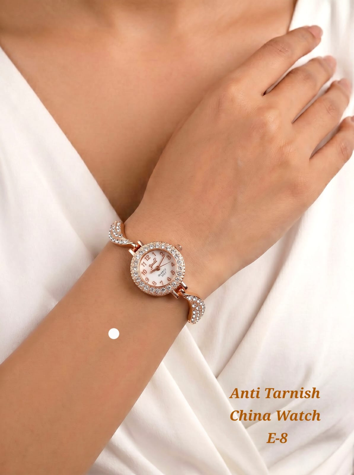 Rose Gold Crystal Dial Bracelet Watch