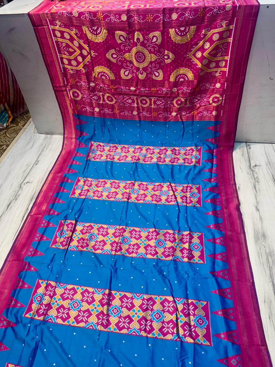 Ikkat Hyco Silk Saree