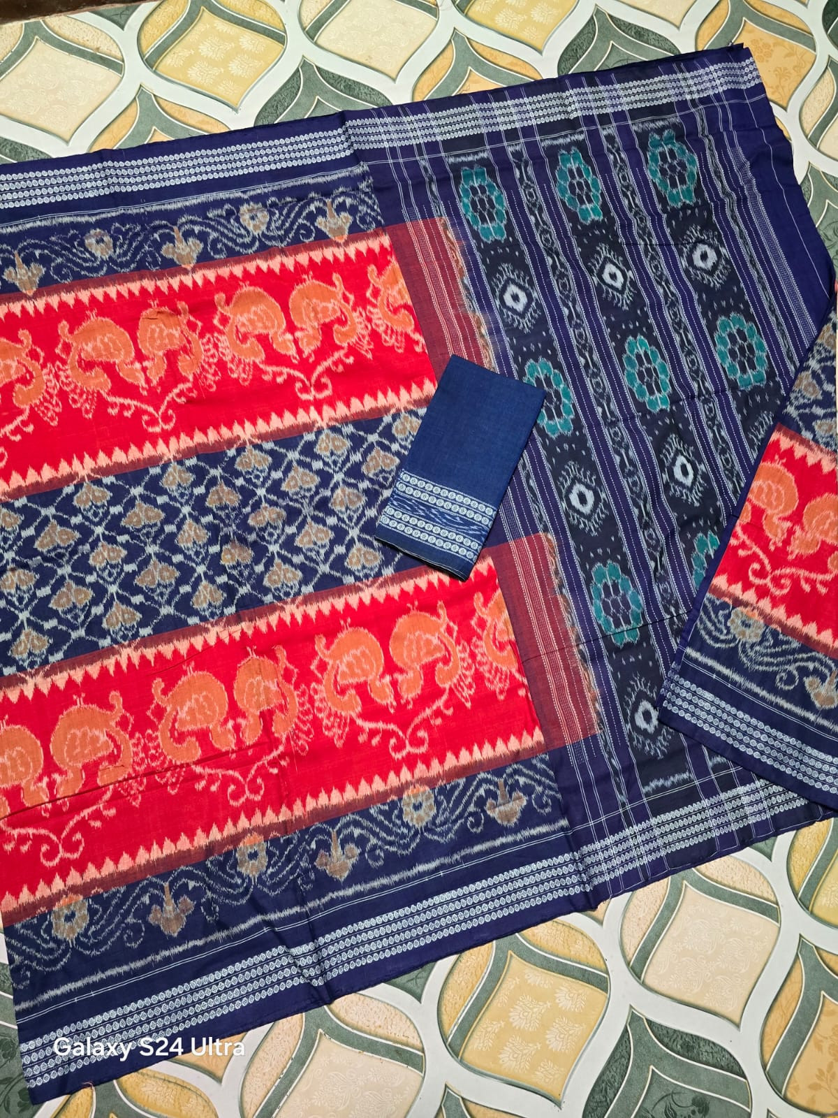 Sambalpuri cotton saree with blouse
