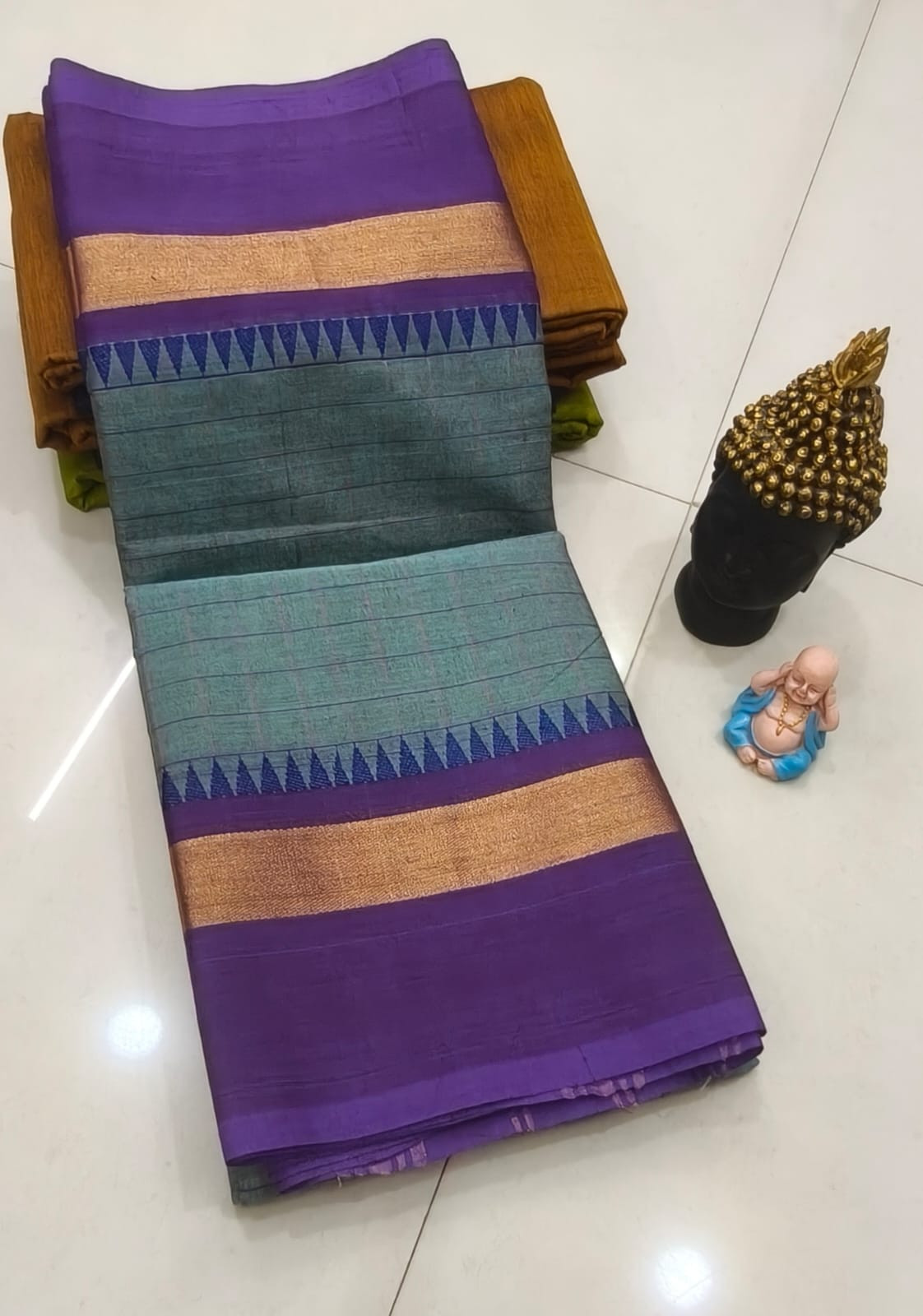 Checked putta cotton saree