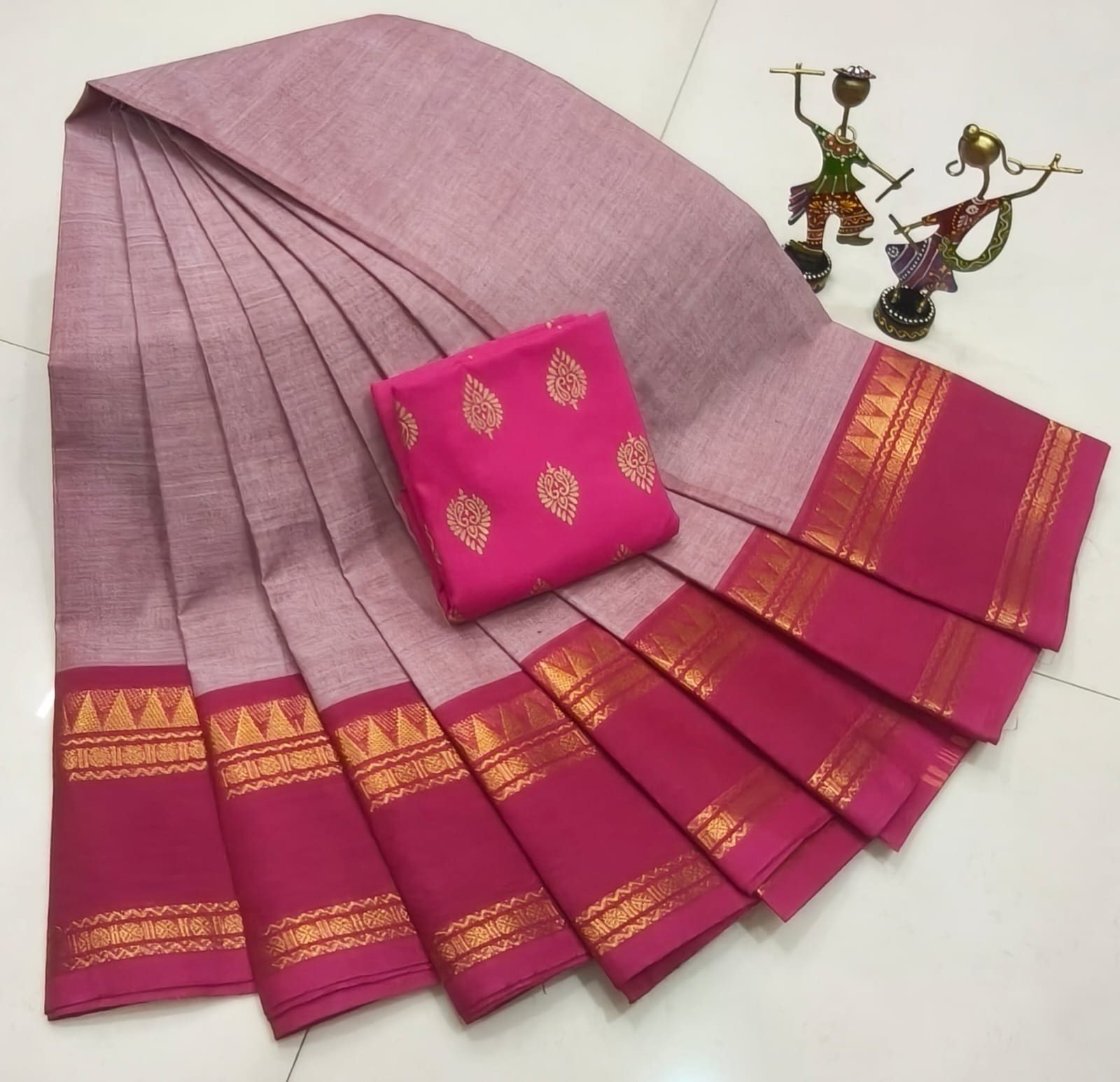 Zari border cotton saree