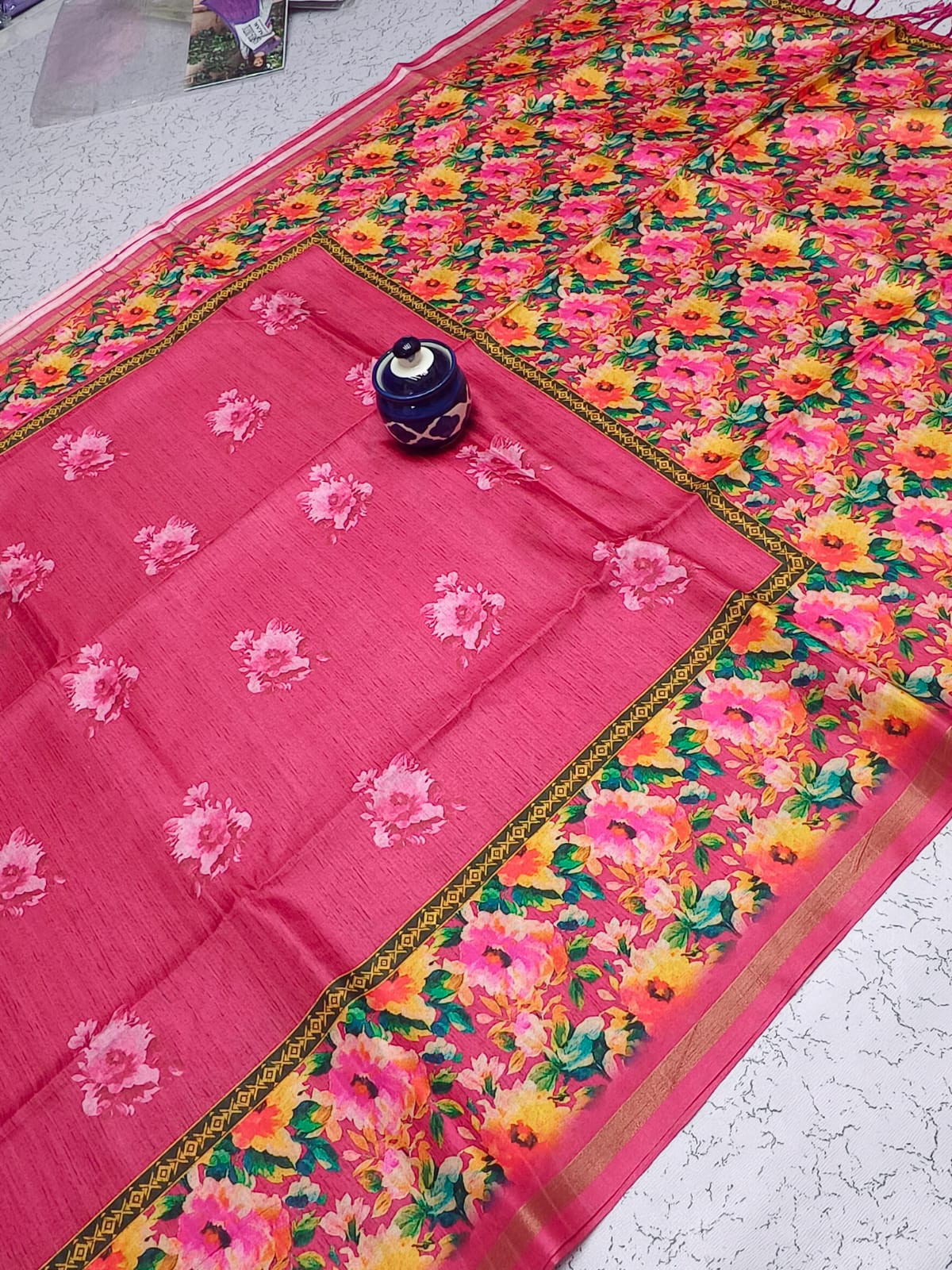 Silkworms cotton saree