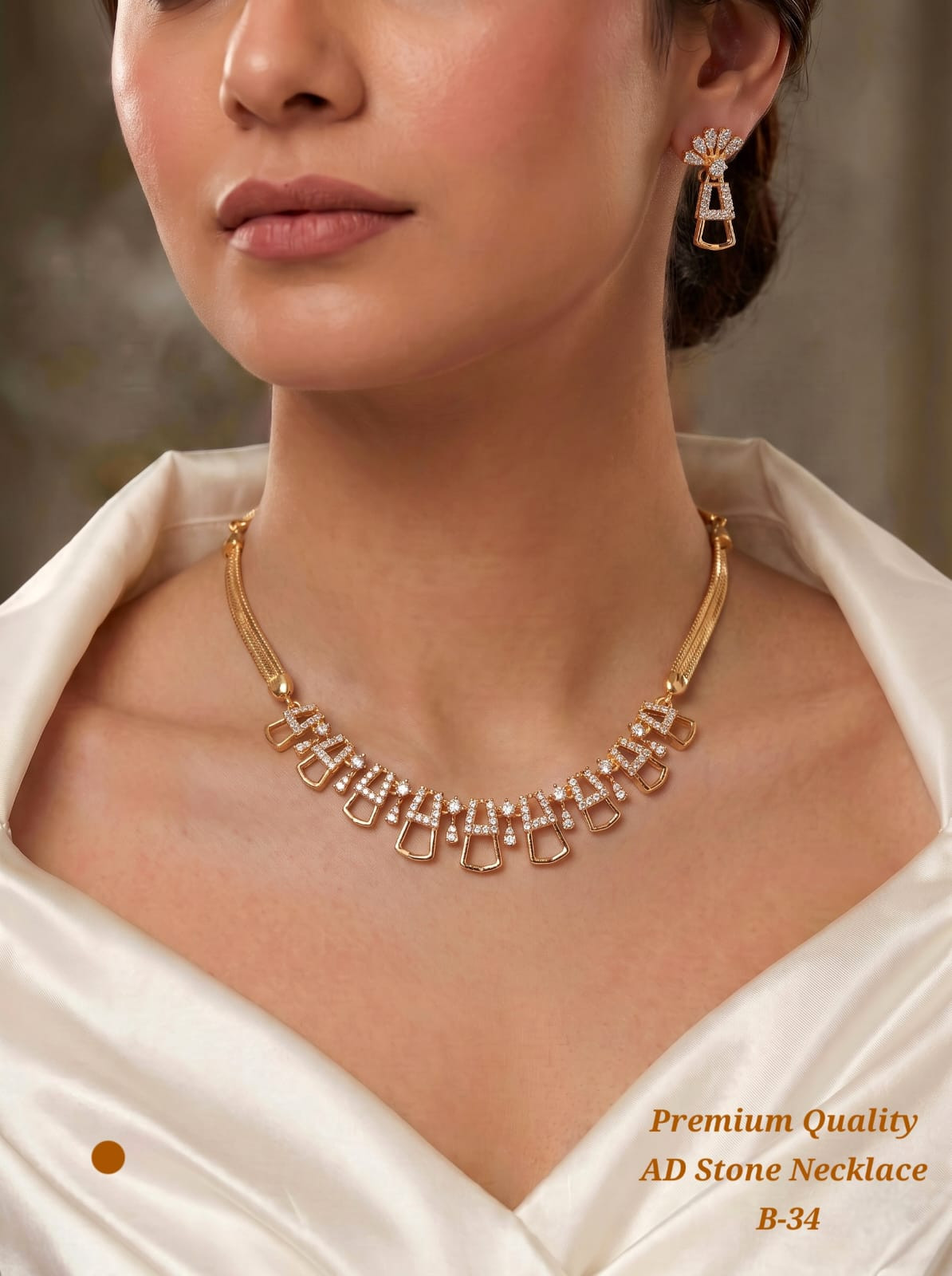 Premium Quality of AD Stone Necklace
