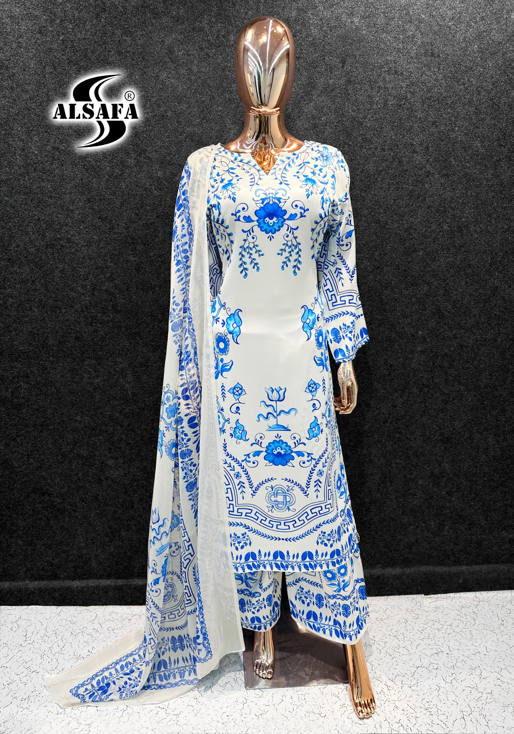LONG KAFTAN CO ORD SET WITH DUPATTA